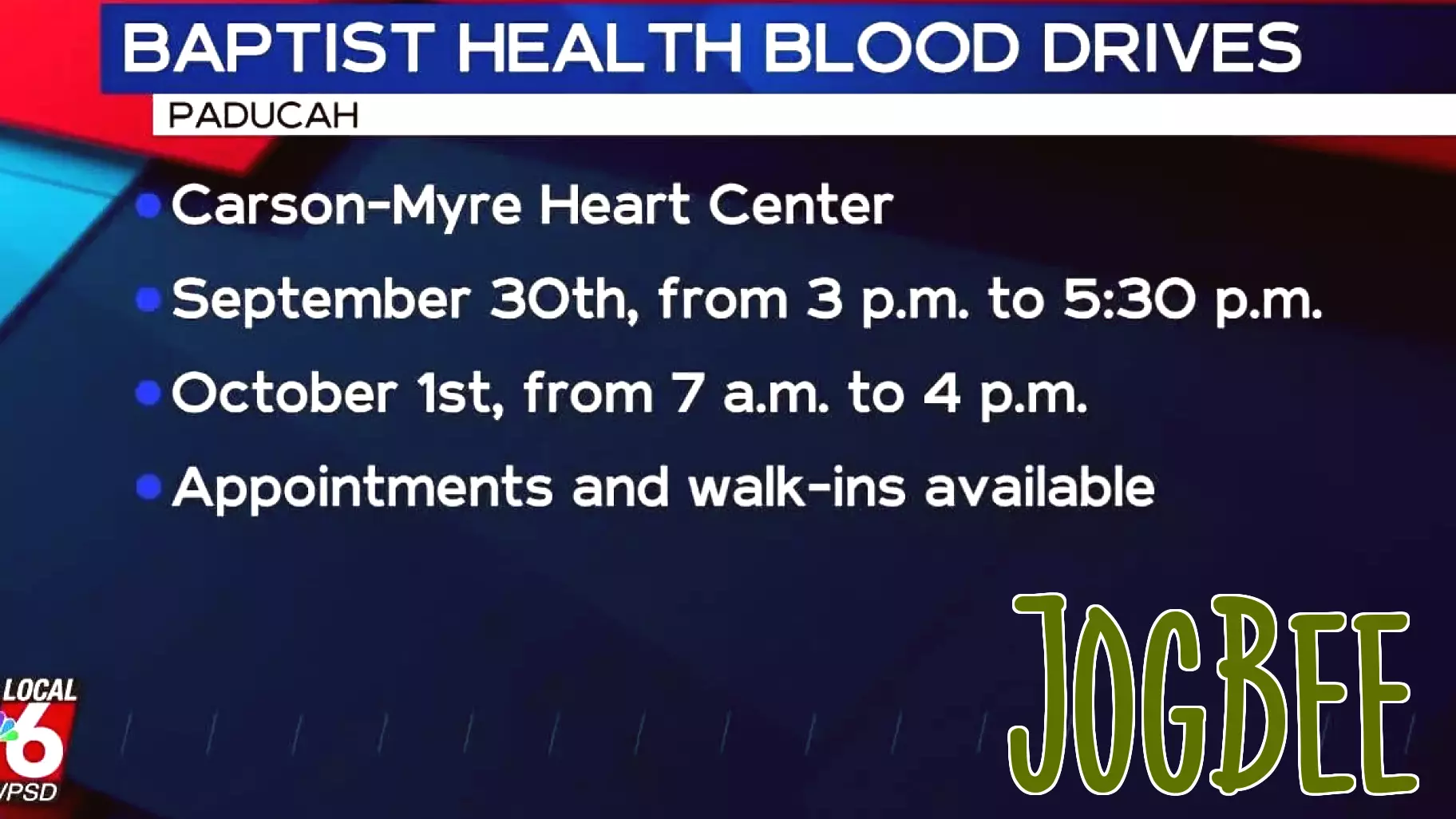 Baptist Health to Host Series of Blood Drives